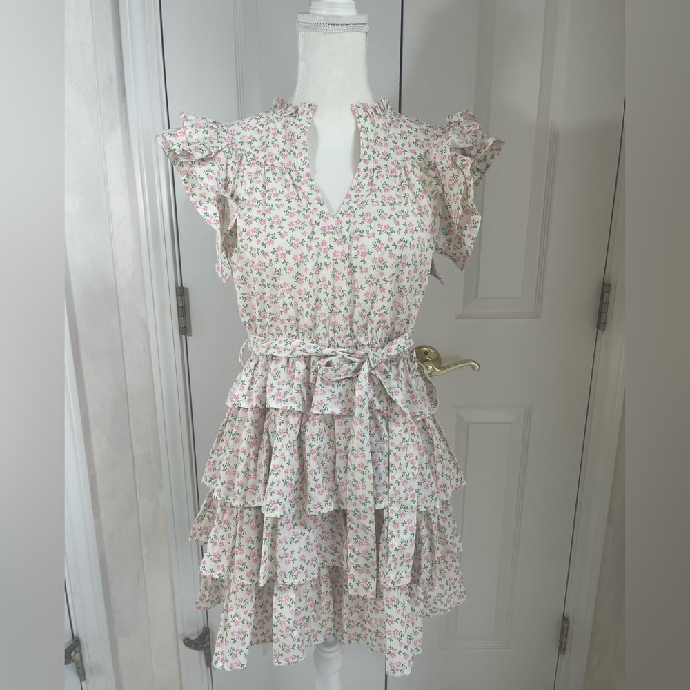 Floral Layered Ruffle Dress